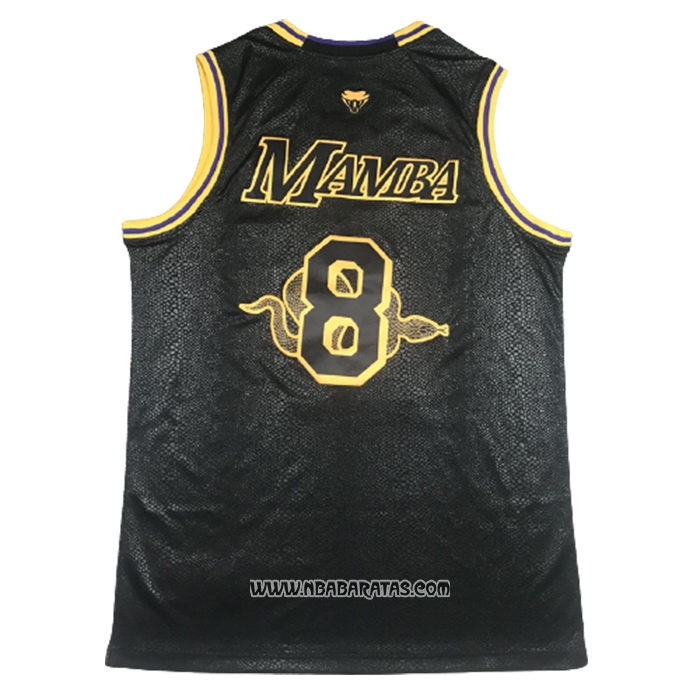 Camiseta Los Angeles Lakers Kobe Bryant #24 8 Black Mamba Negro